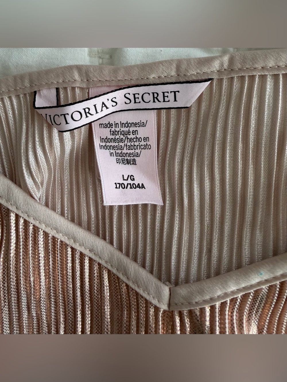 Victoria's Secret Rose Gold Metallic Pleated Cami - Picture 2 of 2